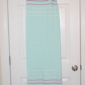 TEA 100% Cotton Blue/Pink/White Blanket 32"Wide by 45 1/2" Long NWT